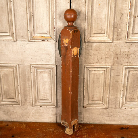 #43811 Salvaged Antique Wood Staircase Newel Post image 4