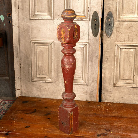 #43817 Salvaged Antique Wood Staircase Newel Post image 4