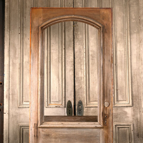 #43887 32x78 Salvaged Antique Half Lite Entry Door image 2