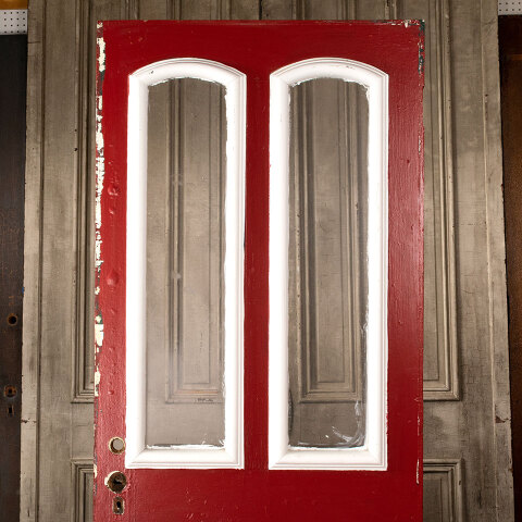 #43898 34x82 Salvaged Antique 2 Lite Entry Door image 2