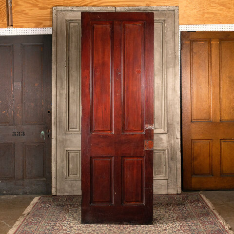 #43906 32x93 Salvaged Antique 4 Panel Interior Door image 4