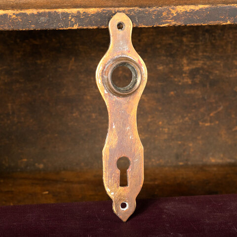 #43910 Antique Brass Doorknob Backplate Hardware image 2