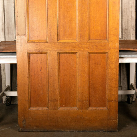 #43994 43x90 Salvaged Vintage 9 Panel Oak Door image 3