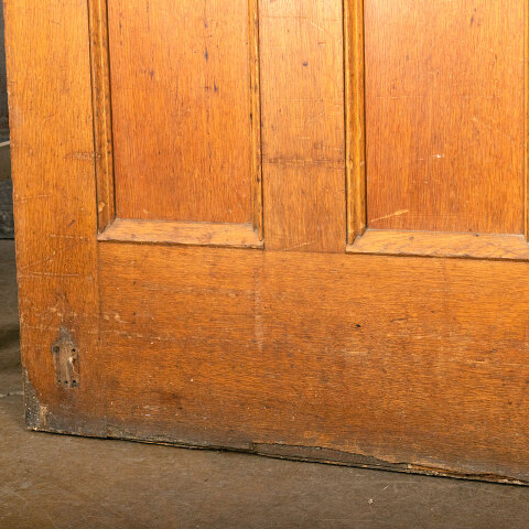 #43994 43x90 Salvaged Vintage 9 Panel Oak Door image 4