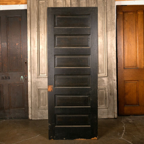 #44054 32x84 Antique 6 Panel Pine Interior Door image 5