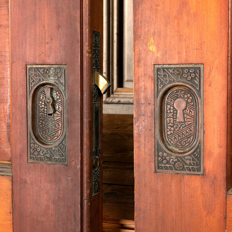 #44059 84x96 Salvaged Antique 6 Panel Pocket Doors image 5