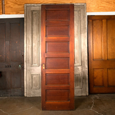 #44085 30x96 Antique 6 Panel Pine Interior Door image 4