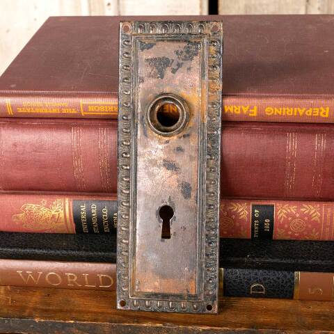 #44093 Antique Egg & Dart Doorknob Backplate image 2