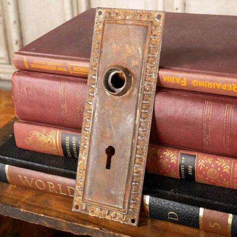 #44093 Antique Egg & Dart Doorknob Backplate image 4