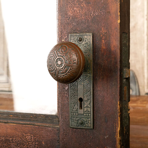 #44098 32x96 Salvaged Antique Half-Lite Entry Door image 4