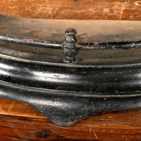 #44103 Salvaged Antique Cast Iron Fireplace Fender image 4