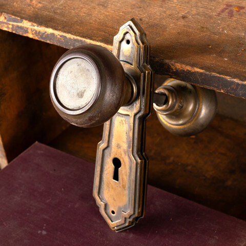 #44217 Salavged Antique Art Deco Door Hardware Set image 5