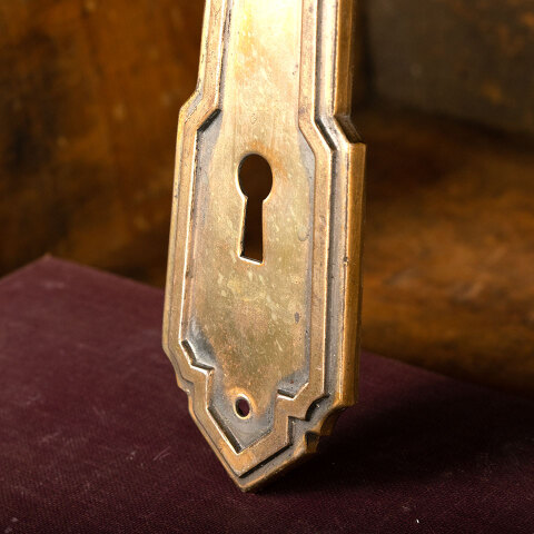 #44218 Antique Art Deco Doorknob Backplate image 4