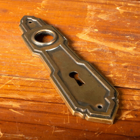 #44218 Antique Art Deco Doorknob Backplate image 5