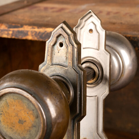 #44219 Salvaged Antique Art Deco Door Hardware Set image 2