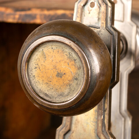 #44219 Salvaged Antique Art Deco Door Hardware Set image 3