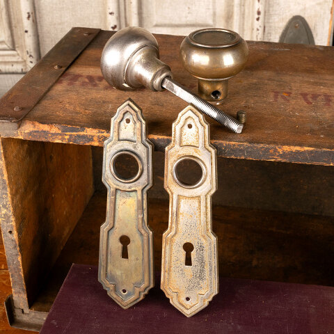 #44219 Salvaged Antique Art Deco Door Hardware Set image 7