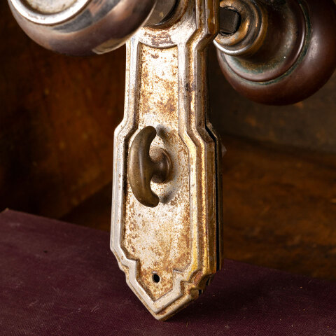 #44220 Salvaged Antique Art Deco Door Hardware Set image 3