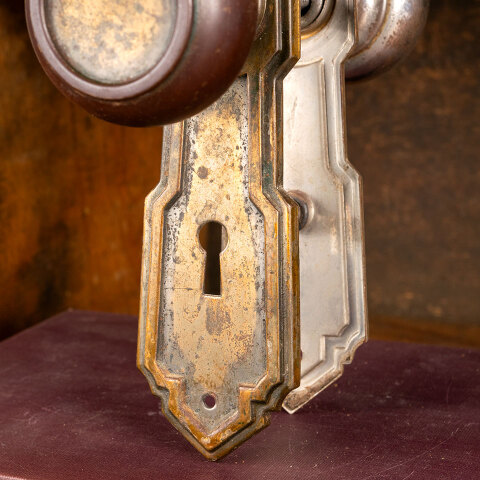 #44220 Salvaged Antique Art Deco Door Hardware Set image 5