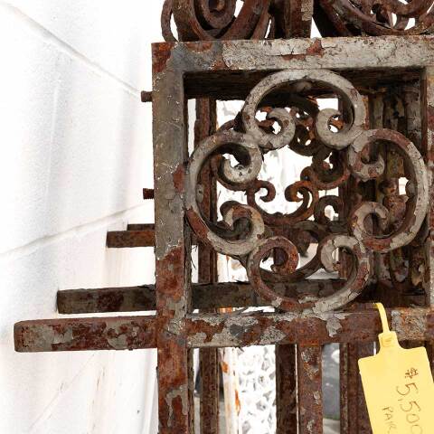 #44292 Salvaged Antique Wrought Iron Gate Posts image 8