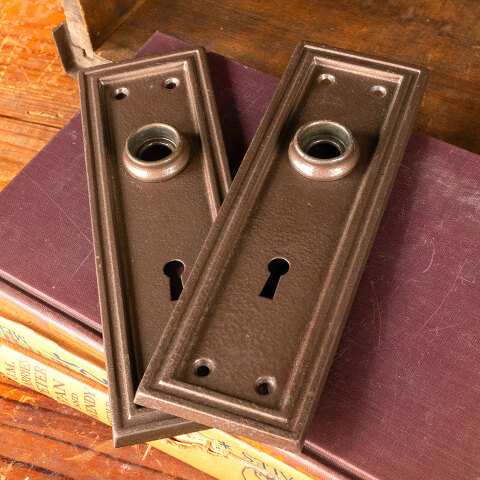 #44310 Antique Metal Doorknob Backplates Hardware image 5