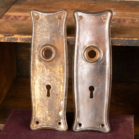 #44318 Antique Metal Doorknob Backplates Hardware image 4