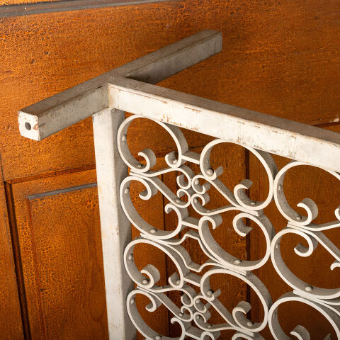 #44326 Vintage Wrought Iron Screen Panel Table Base image 6