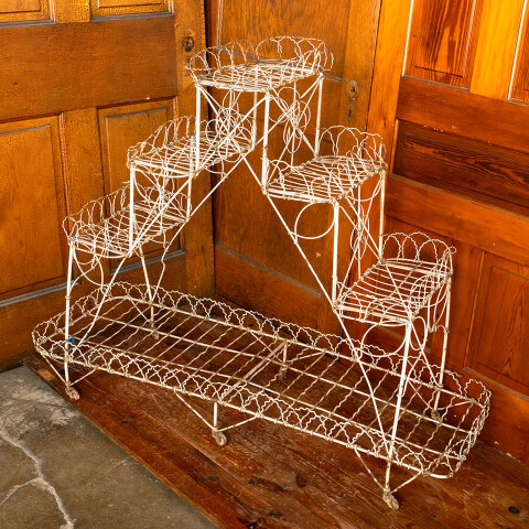 #44328 Antique Victorian Metal Wire Plant Stand image 2