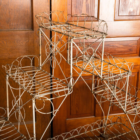 #44328 Antique Victorian Metal Wire Plant Stand image 3