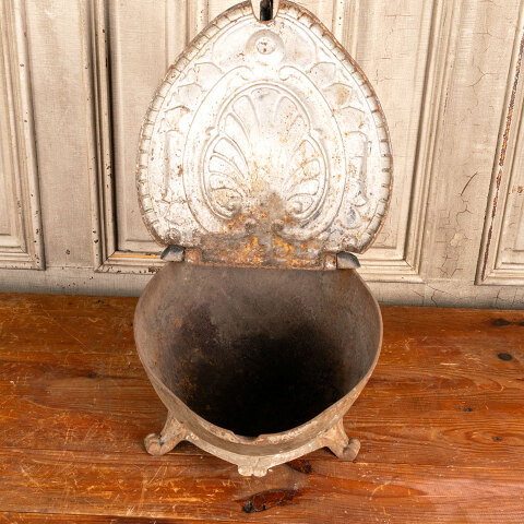 #44371 Cast Iron Porcelain Enameled Coal Hod Scuttle image 3