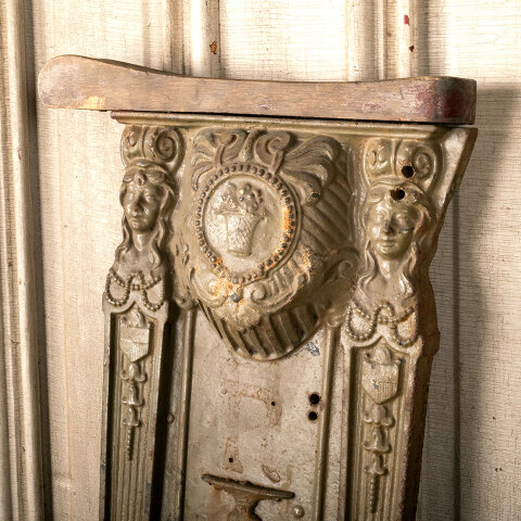 #44377 Antique Cast Iron Figural Theater Seat End image 2