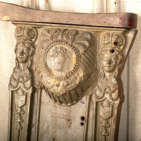 #44377 Antique Cast Iron Figural Theater Seat End image 4