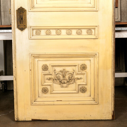 #44389 36x84 Ornate Antique Pocket Door with Mirror image 3