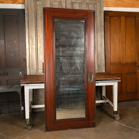 #44389 36x84 Ornate Antique Pocket Door with Mirror image 6