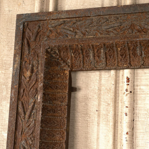 #44398 Salvaged Antique Cast Iron Fireplace Surround image 2