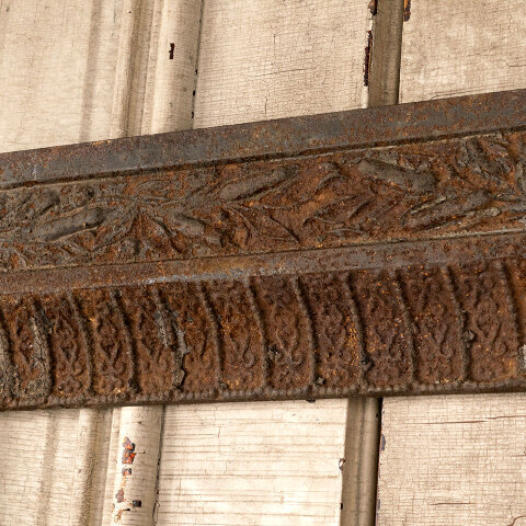 #44398 Salvaged Antique Cast Iron Fireplace Surround image 4