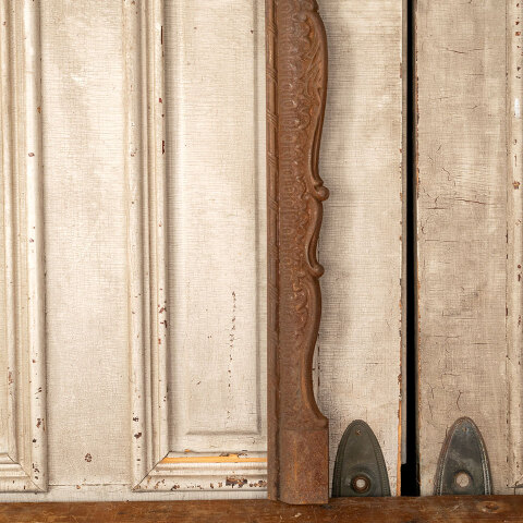 #44427 Antique Ornate Cast Iron Fireplace Surround image 4