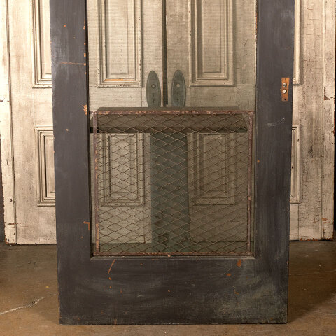 #44440 39x85 Antique Oak Pointed Arch Screen Door image 3