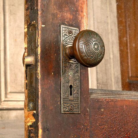 #44458 32x96 Salvaged Antique Half-Lite Entry Door image 4