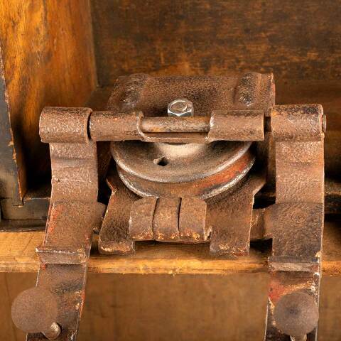 #44517 Antique Cast Iron Barn Door Trolley Hardware image 5