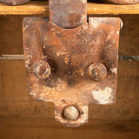 #44521 Antique Cast Iron Barn Door Trolley Hardware image 3