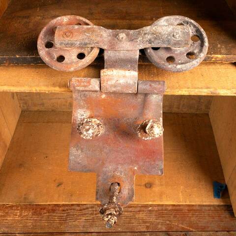 #44521 Antique Cast Iron Barn Door Trolley Hardware image 4