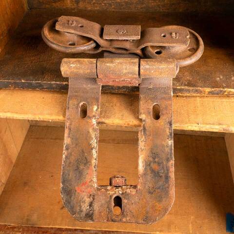 #44522 Antique Cast Iron Barn Door Trolley Hardware image 4