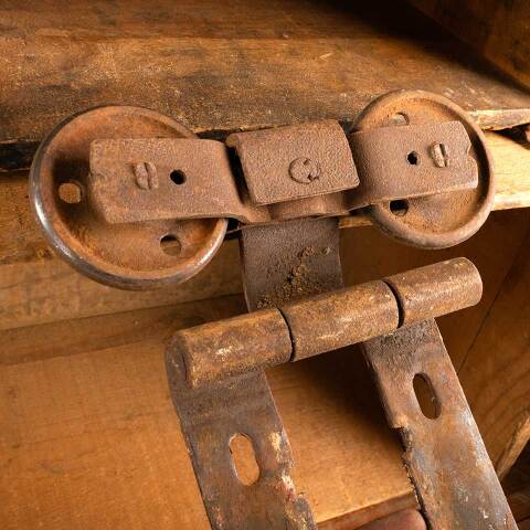 #44522 Antique Cast Iron Barn Door Trolley Hardware image 5