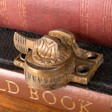 #44528 Antique Bronze Sash Window Lock & Keeper image 5