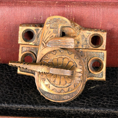 #44528 Antique Bronze Sash Window Lock & Keeper image 2