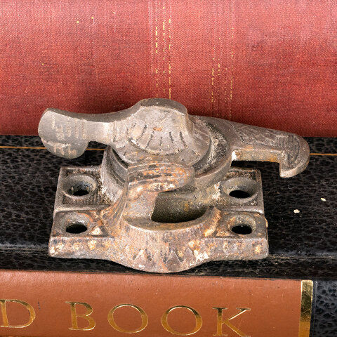 #44530 Antique Cast Iron Sash Window Lock & Keeper image 2
