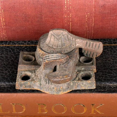 #44530 Antique Cast Iron Sash Window Lock & Keeper image 5