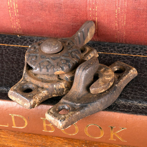 #44533 Antique Ornate Sash Window Lock & Keeper image 6