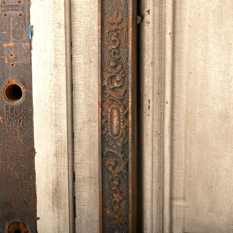 #44578 Antique Ornate Cast Iron Fireplace Surround image 3